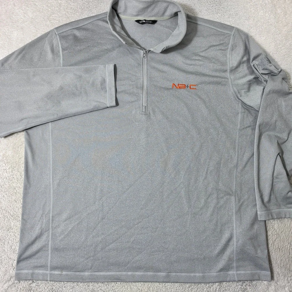 The North Face 1/4 Zip Pullover Mens XXXL Gray L/S NB+C Logo NF0A3LHB